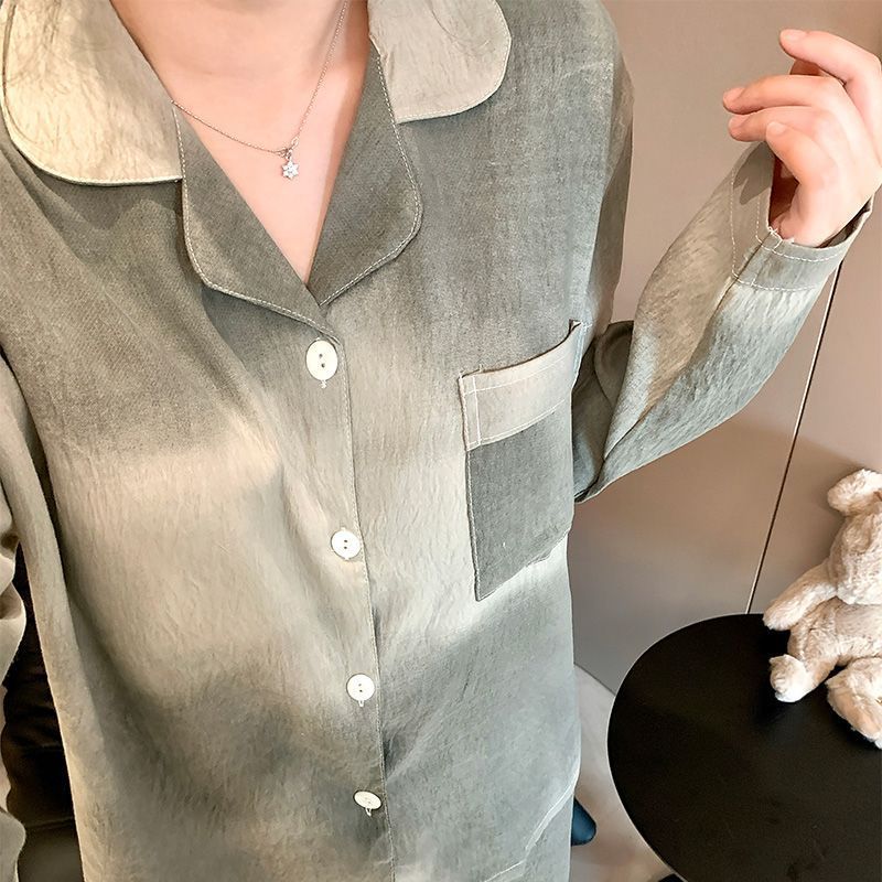 云朵棉睡衣女款春秋季带胸垫一体长袖韩版ins休闲宽松家居服套装|undefined