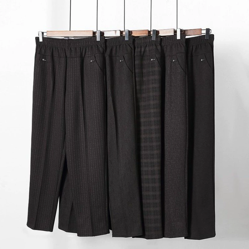 Осенью и зимой плюшевые толстые женские брюки среднего и пожилого возраста толстые толстые мамы брюки свободные бабушкины 260 кг