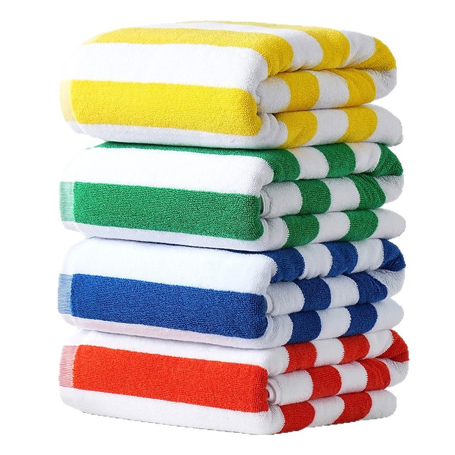 Coton pur, extra large et absorbant pour la plage, importation transfrontalière européenne et américaine, maillot de bain rayé 100% coton._voghion.com