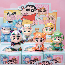 小新的玩偶派对盲盒创意可爱电镀蜡笔小新换装日常摆件送孩子礼物