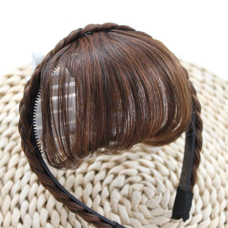 Peruca de peluca de fresa de hueso de pez trenzado banda de cabello integrada para aumentar la parte superior del cráneo cubierto pelo blanco pieza de peluca de peluca falsa fresa de simulación invisible