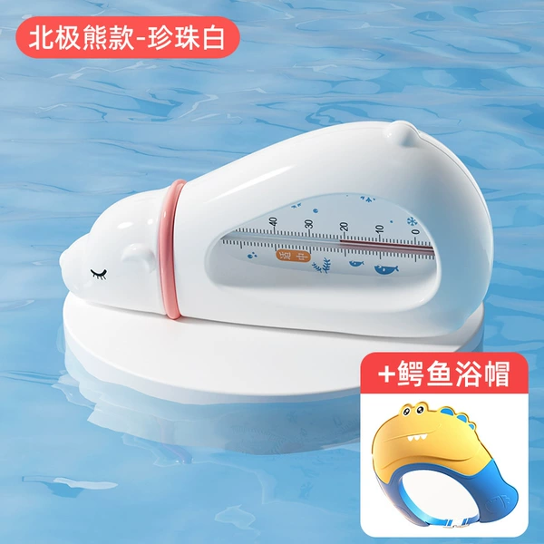 Thermometer pearl, shower cap, crocodile