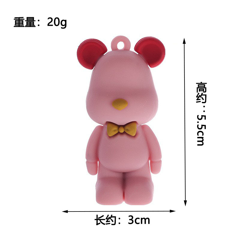 Oso violento rosa (con línea y bola)