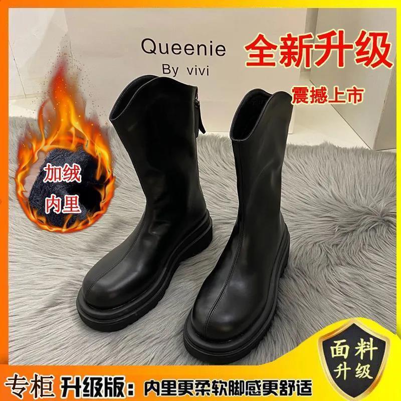 ナイトブーツ レディース 2025秋冬 人気ブーツ 厚底ブーツ ジッパー乗馬ブーツ ハイブーツ レディース 膝上レザーブーツ