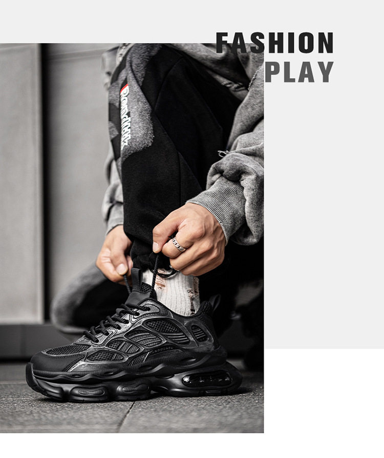 Giày sneaker nam cổ thấp buộc dây đế dày bọc da phong cách thời trang, giày thể thao tăng chiều cao — Cà phê ZS-F 8965m, ZS-F8965 Xingka, ZS-F8965 màu đen chi tiết 19
