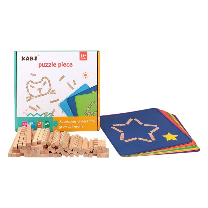 Plana juguetes creativos niños bloques de construcción de bloques de haya rompecabezas de formación imaginación Escuela Primaria matemáticas material didáctico