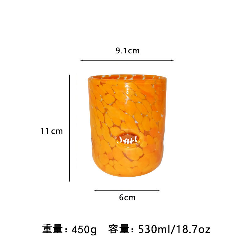 中古人工开口贴片水晶玻璃杯樱桃草莓压花贴片装饰饮品咖啡杯|undefined