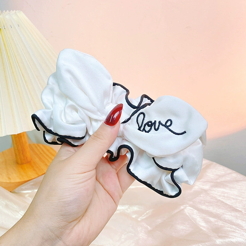 Эластичная повязка для волос с широкими полями и кружевной вышивкой, Любовная повязка на голову, аксессуары для волос с широкими полями, бант, повязка для волос