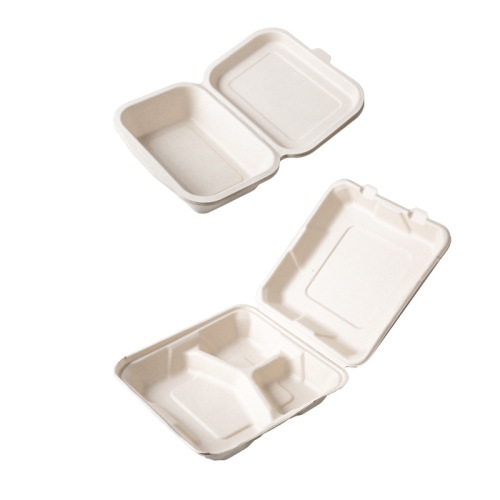 Disposable lunch box, biodegradable pulp lunch box, one-piece take-out box with lid, food grade lunch box, biodegradable