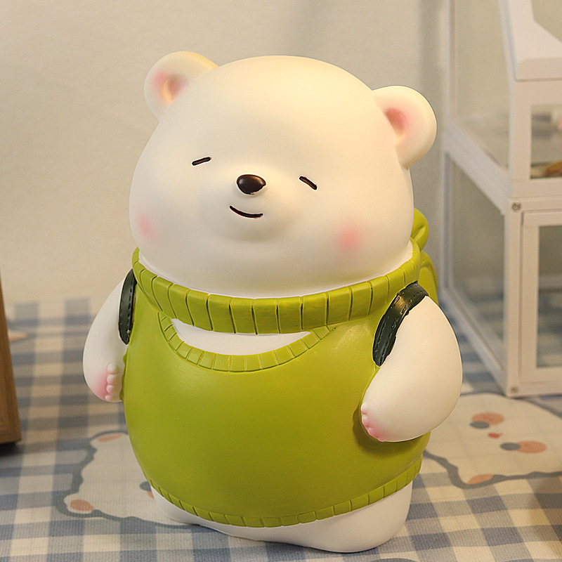 New Bear Piggy Bank Children's Doll Ornaments Living Room Piggy Bank Internet Popular Simple Light Luxury Home Decoration Ornaments