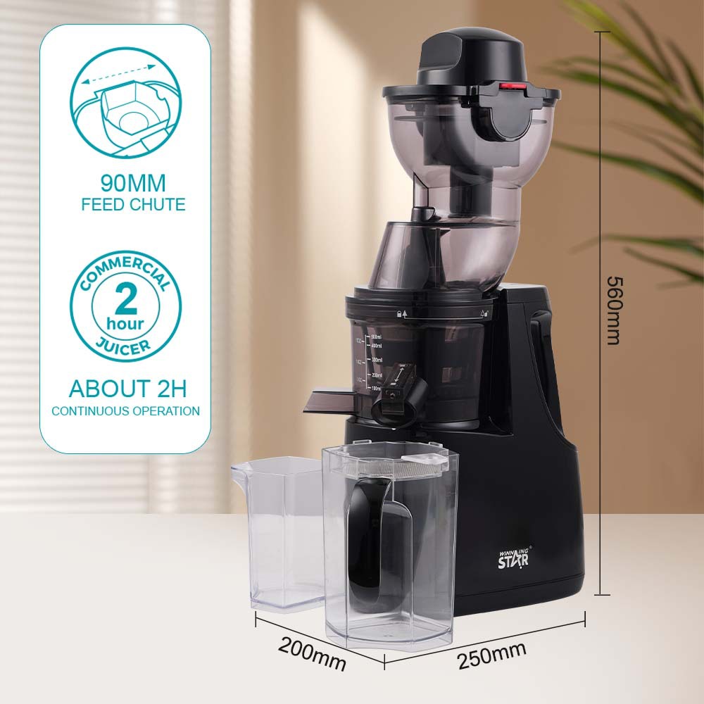 Winningstar hogar transfronterizo gran capacidad 250W separación de orujo máquina de jugo portátil de gran calibre