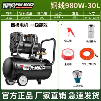 Hava kompressorları: small 220v portable woodworking - brushless-copper-wire-980w-30l-dual-air-intake-five-piece-set