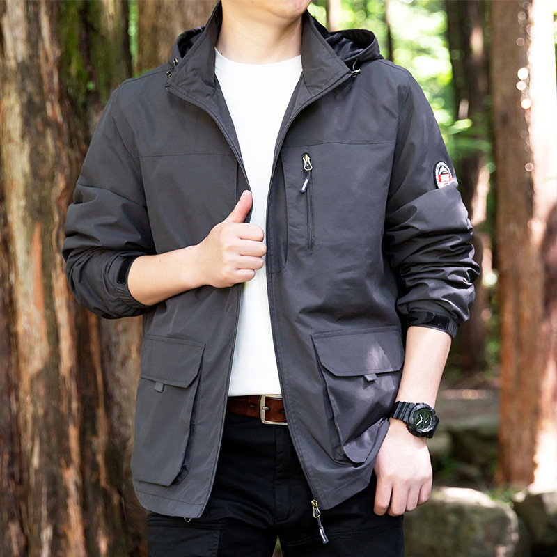Cross-border Aliexpress vestir de asalto para hombres, abrigo deportivo ventilado al aire libre, chaqueta grande para hombres, chaqueta abierta
