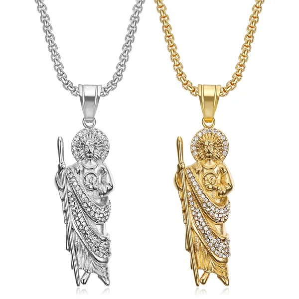 European and American Cross-Border Stainless Steel New 316 Stainless Steel Santoku Stainless Steel Gold-Plated God Necklace Pendant