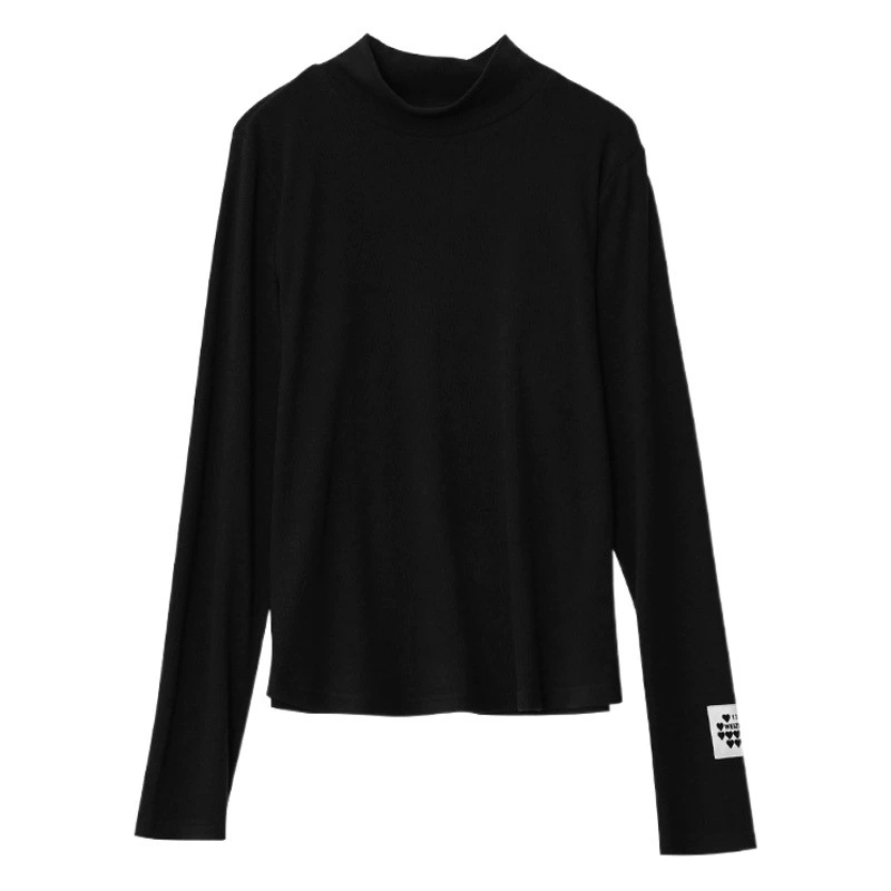 W1091 осень-зима Новая рубашка с толстой подошвом Maillard внутренняя одежда с короткой водолазкой, Узкий крой, слегка толстый Топ