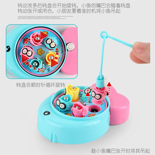 Cross-border new wind-up fishing costume gashapon toy mini small fishing game console children's parent-child interaction