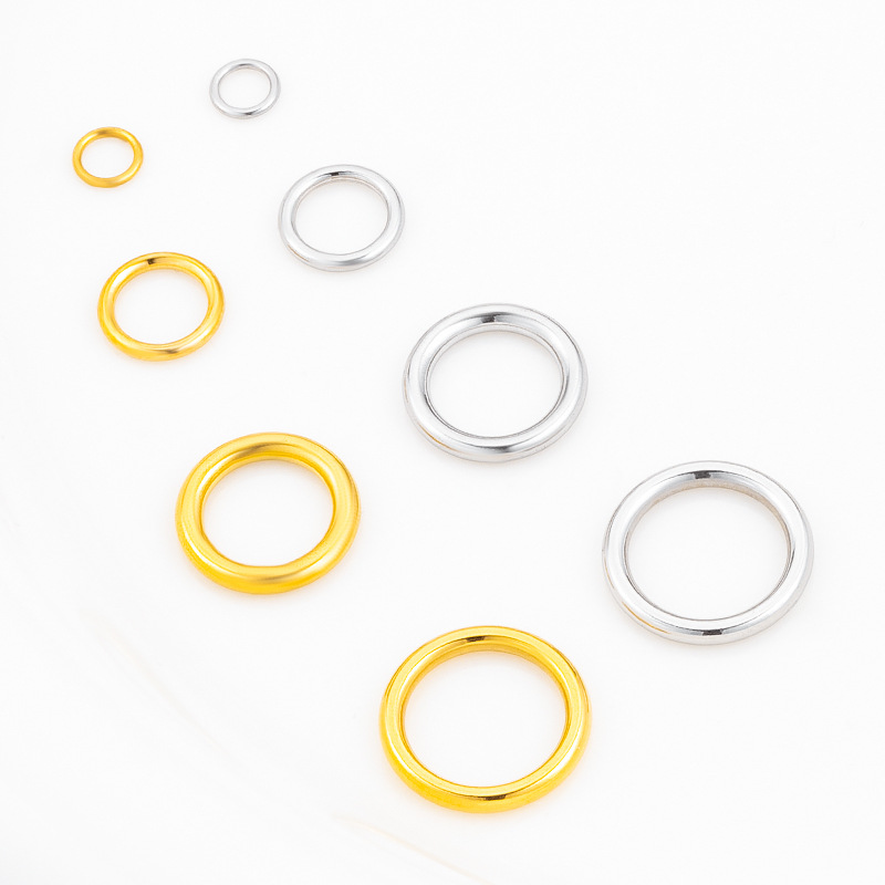 All Seasons Season Plating Design 10 PCS/Package 304 Stainless Steel Solid Color Jump Ring Jewelry Accessories