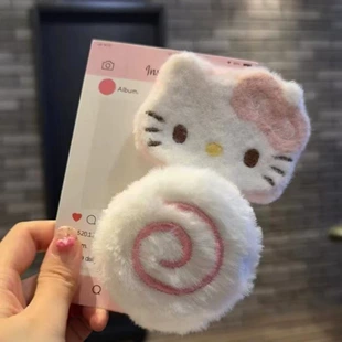Заколка для волос (Hello Kitty) плюшевая большая фуксия, 5,3×3,8 см