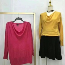 跨境亚马逊出口欧美女装 美丽奴女式羊毛衫 V领坠领毛衣女针织衫