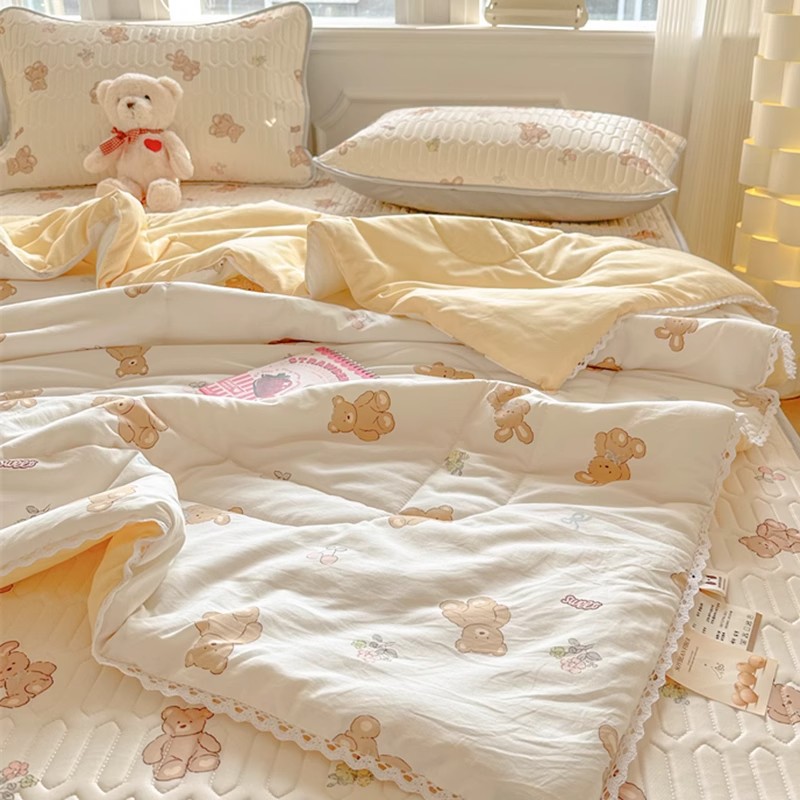 A級夏用ウォッシュドコットンサマーキルト、エアコン用掛け布団、寮用シングル、子供用薄型、洗濯機で洗えるキルト芯、抗菌