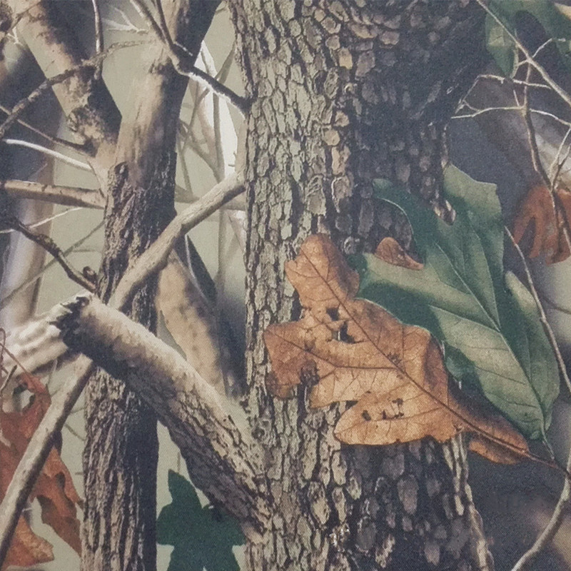 丛林迷彩大树森林涤纶斜纹印花布图案逼真帽子服面料色牢度高