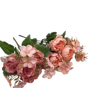 New foreign trade road guide flower autumn peony flower simulation silk flower simulation flower ball wedding car stair decoration wedding props