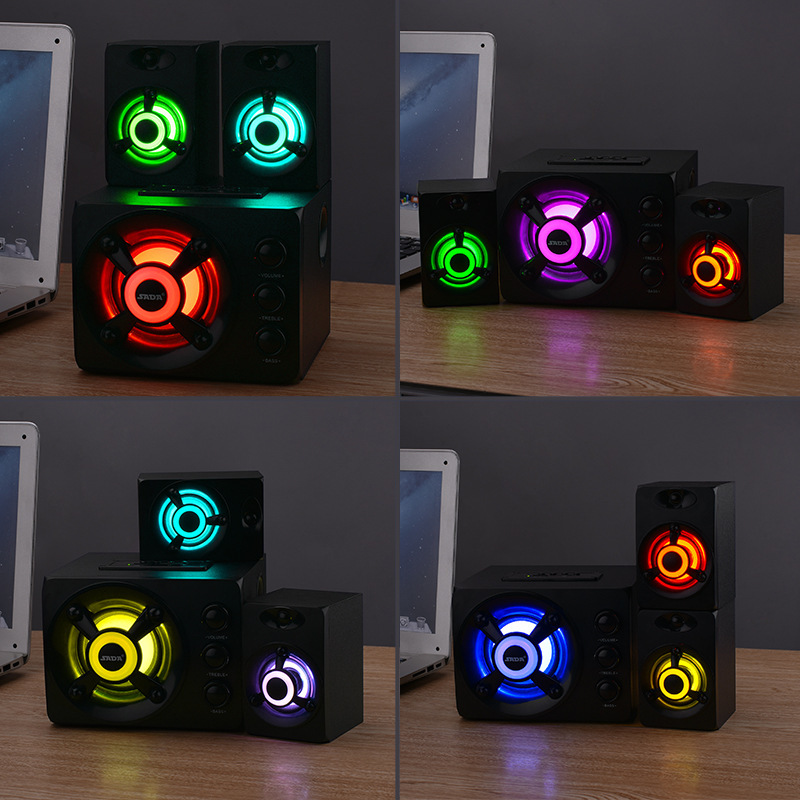 コンピュータ音響デスクトップマルチメディア家庭用bluetooth小型スピーカーノート有線ミニ低音デスクトップスピーカー|undefined