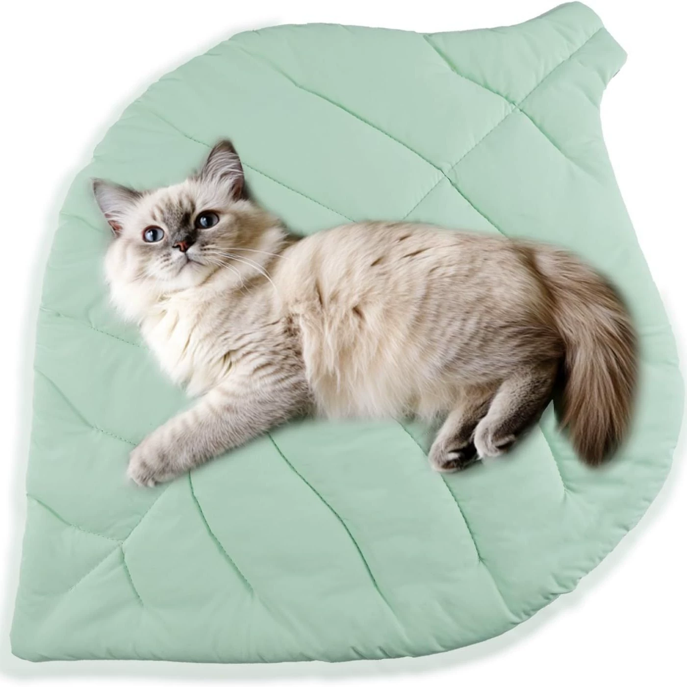 Охлаждающий коврик для домашних животных, коврик в форме листа, моющийся, нескользящий, летний коврик для домашних животных, прочный, хлопковый, легкий