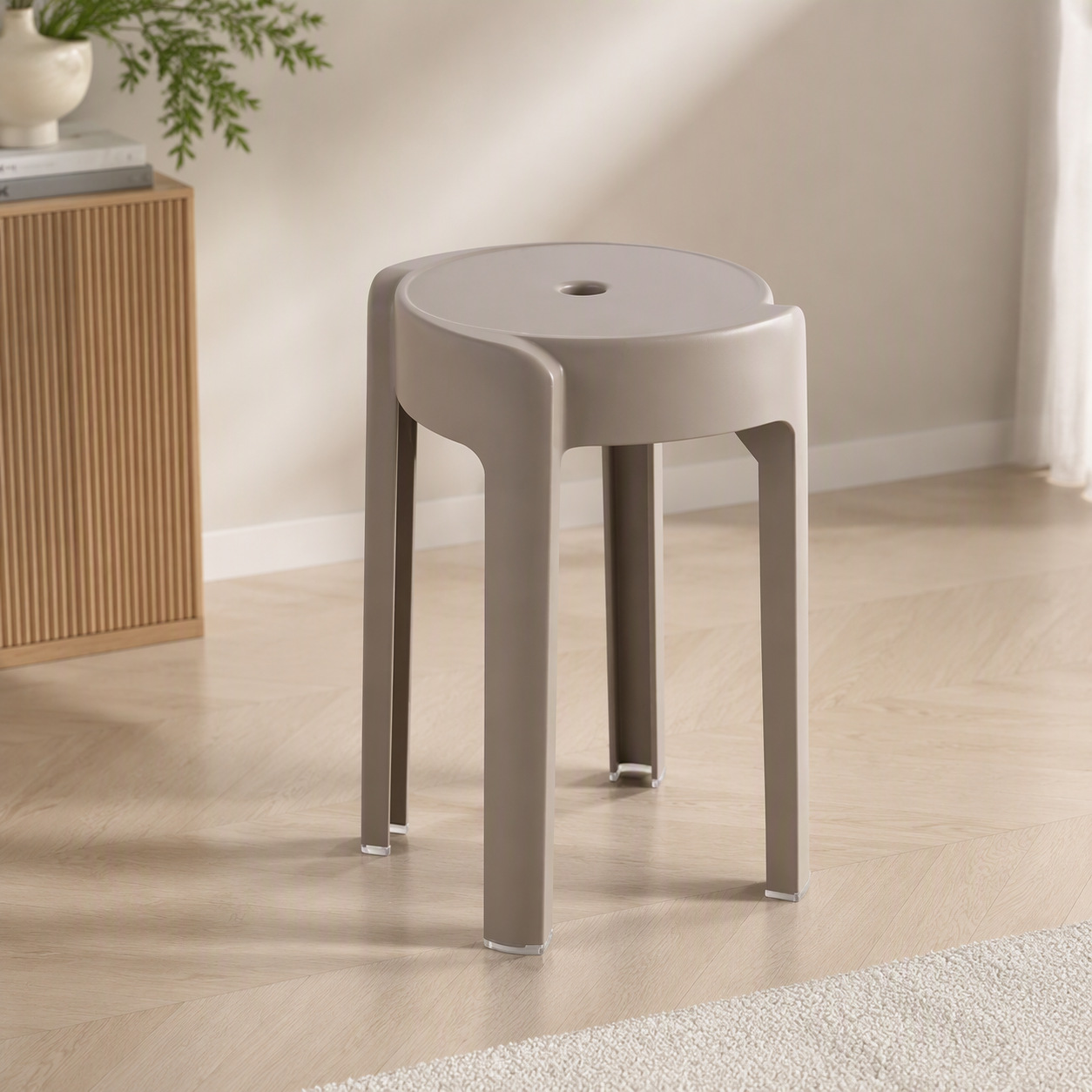 Plastic Stools, Stackable, Thickened Round Stools, Stackable Stools, Dining Table Windmill Stools, Durable High Stools for Rental Houses, Wholesale