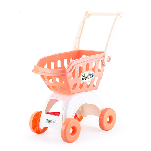 Toy shopping cart for playing house, suitable for both boys and girls, with features like fruit cutting and a toy baby stroller.
