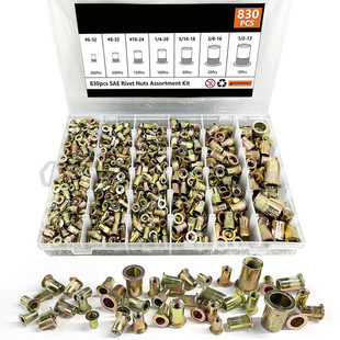 �羳 830PCS ��\̼䓹�/Ӣ��ƽ�^���T��ĸ���bM3M4M5M6M8M10M12