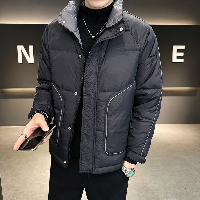 경량 다운 재킷 남자 겨울 2023 새로운 유행 짧은 슬림 핏 Duffian 핸섬 하이 엔드 남성 캐주얼 자켓