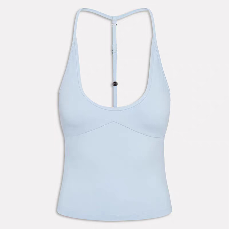 YOGA nuevo estilo europeo y americano de mujer U-collar yoga conjunto con cojín de pecho chaleco deportivo de secado rápido anti-diversión de la luz ping de tenis
