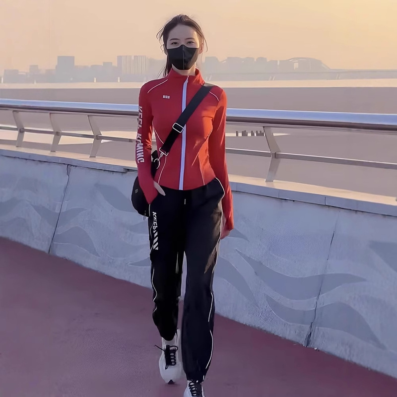 Fashion Casual Sports suit Women's 2024 Summer Outdoor Fitness Running Suit Quick-drying Jacket Sweatpants Set