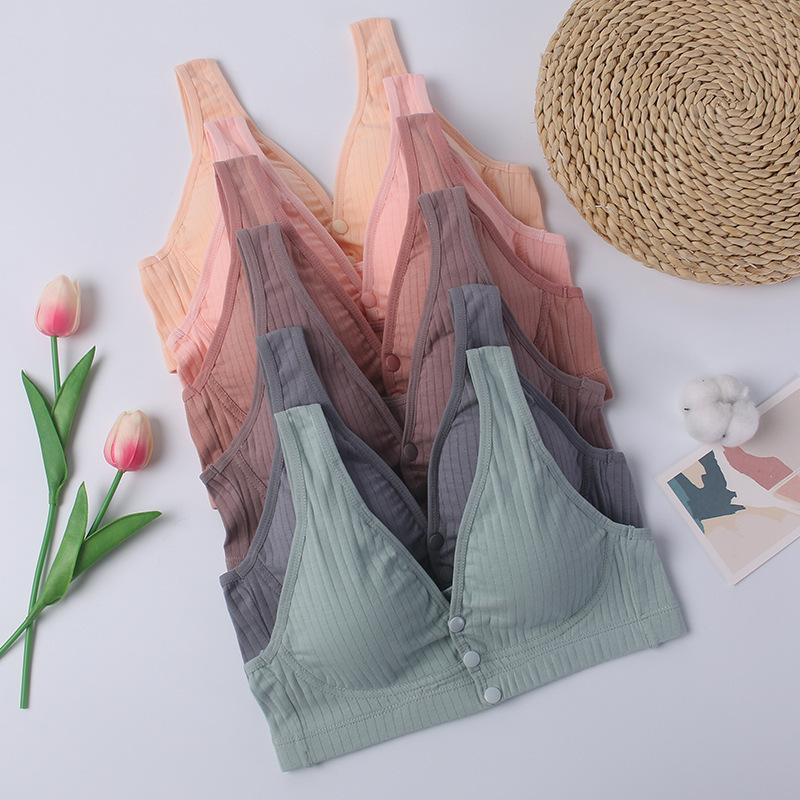 Nursing Bra, Push-Up, Breast-Retracting Vest-Style Maternity Intimates, Front Buckle, No Rims, Maternity Bra, Pure Cotton Nursing Bra, Push-Up, Breast-Retracting Vest-Style Maternity Intimates, Front Buckle, No Rims, Maternity Bra, Pure Cotton
