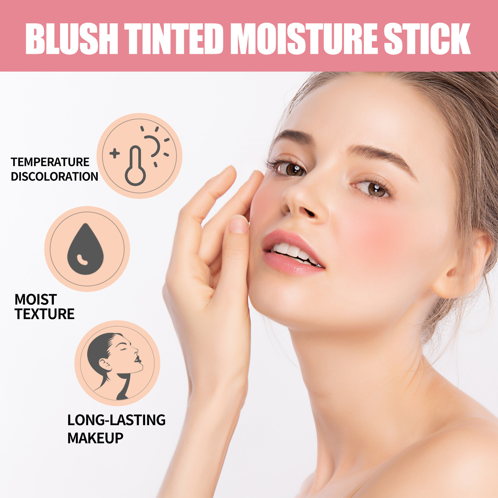 EELHOE Blush Stick, Brightening, Three-dimensional Contouring, Natural Nude Makeup, Waterproof, Lightweight, Multifunctional Blush Stick_voghion.com