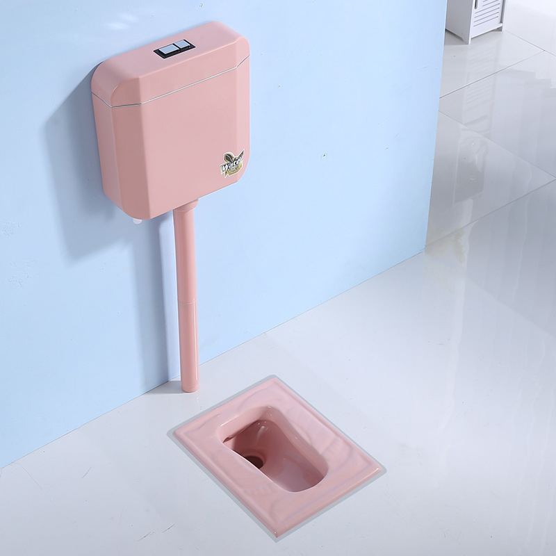 Suministro directo de fábrica kindergarten niños dibujos animados color cuclillas pan cerámica urinario en cuclillas pozo cuclillas inodoro en stock image 7