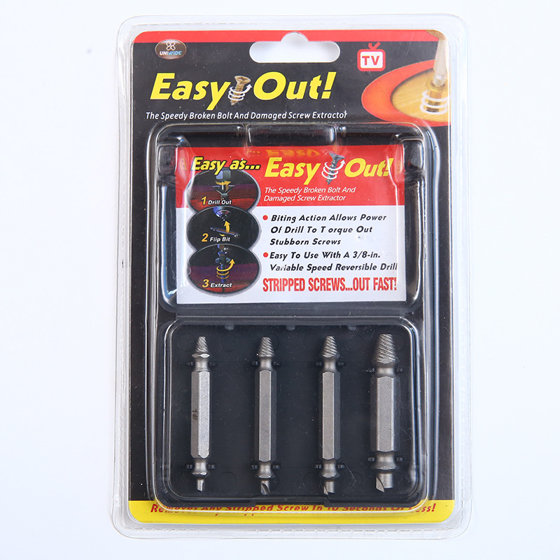 Dispositivo de extracción de tornillo transfronterizo de acero de alta velocidad de doble cabezal 4341 tornillo de rotura de diente deslizante