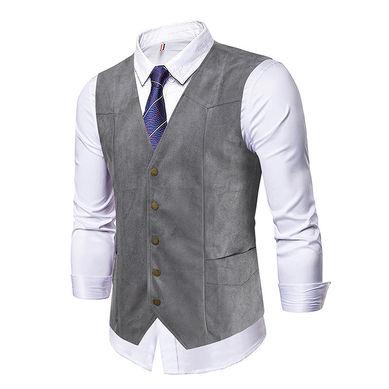Men's Suit Vest V-Neck Slim Fit Casual Formal Business Dress Retro New Style Men's Suit Vest V-Neck Slim Fit Casual Formal Business Dress Retro New Style