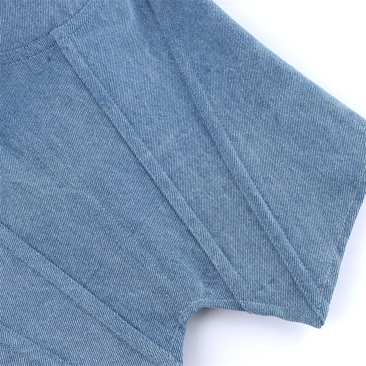 Light Blue Denim Strapless Shapewear Top With Bra Support For Women_voghion.com