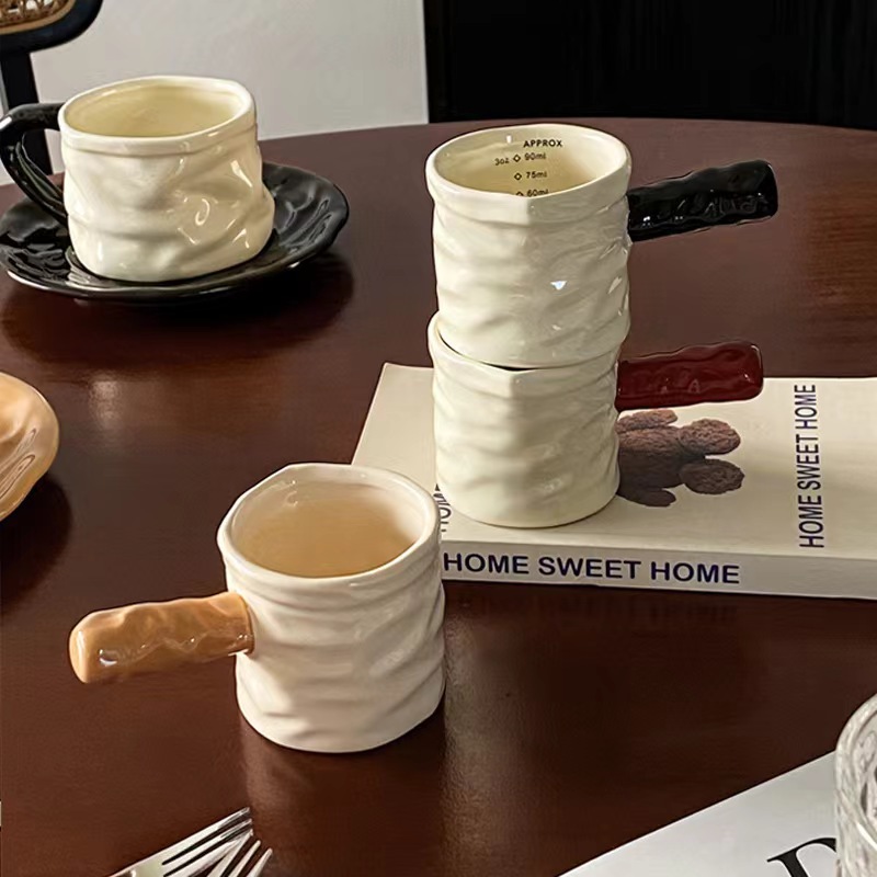 Color matching scale coffee small milk cup with scale milk jug household coffee shop extraction cup exquisite ceramic measuring cup milk jug