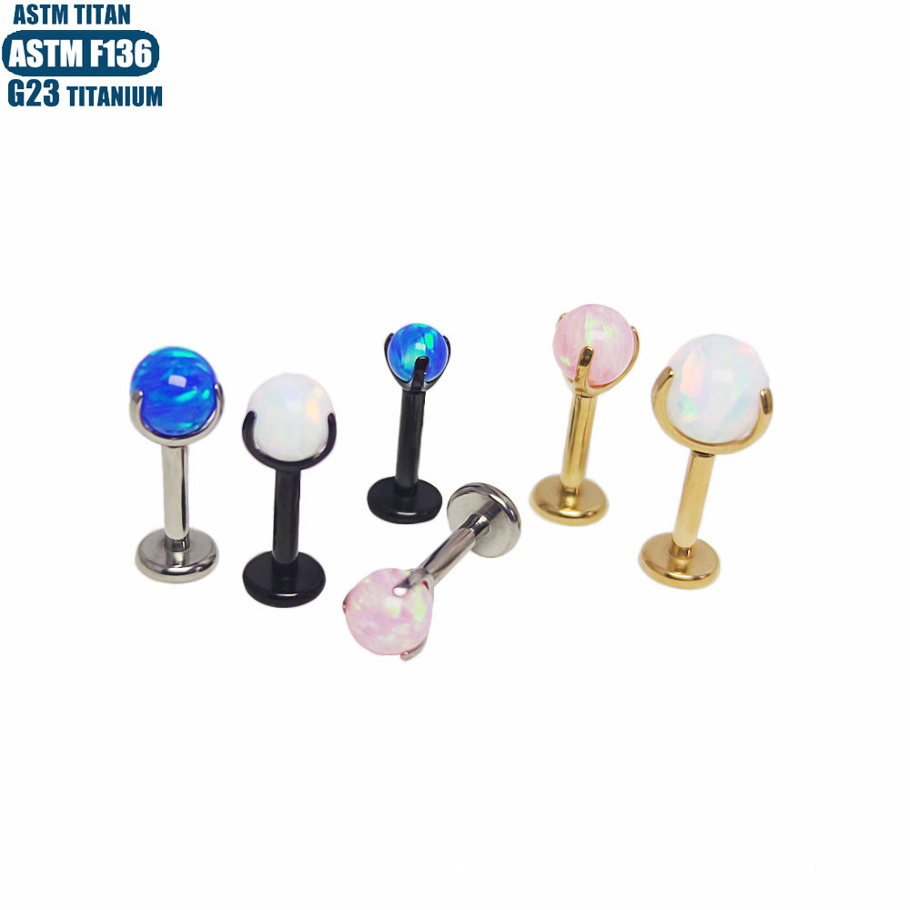 16G labret stud size and finish detail