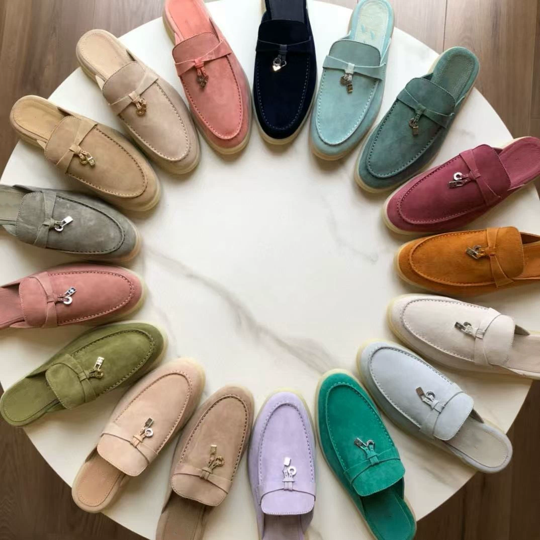 Внешняя торговля LP без штатива, подвеска, буксирующая головка, удобная английская обувь Мюллер, одна педаль, кожаная ленивая обувь для женщин