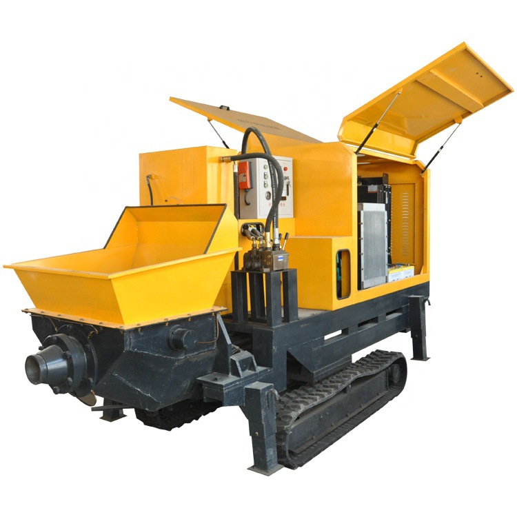 履带式混凝土输送泵大骨料水泥搅拌拖泵大颗粒细石砂浆灌浆机厂家