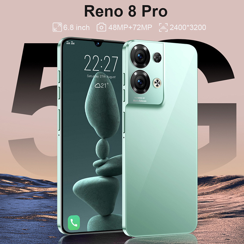 Cross-Border Popular Aliexpress Reno8Pro Smart Foreign Trade Phone 6.8inch Large Screen 2+16g Factory Stock