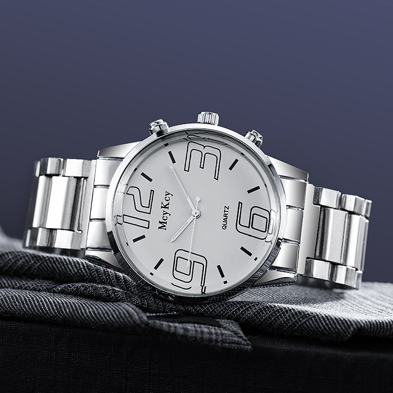 non Fully automatic mechanical watch, men's stainless steel strap, popular large watch_voghion.com