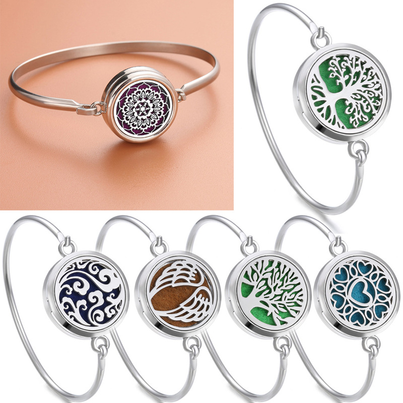 Stainless Steel Aromatherapy Bracelet Thread Rotary Essential Oil Perfume Essential Oil Diffuser Perfume Box Couples Bracelet