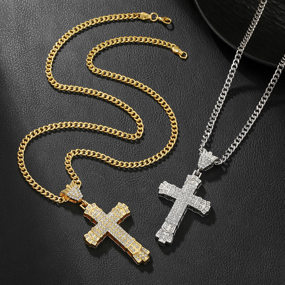 Men's Retro Gothic Pendant Necklace Simple Long Chain Accessory_voghion.com