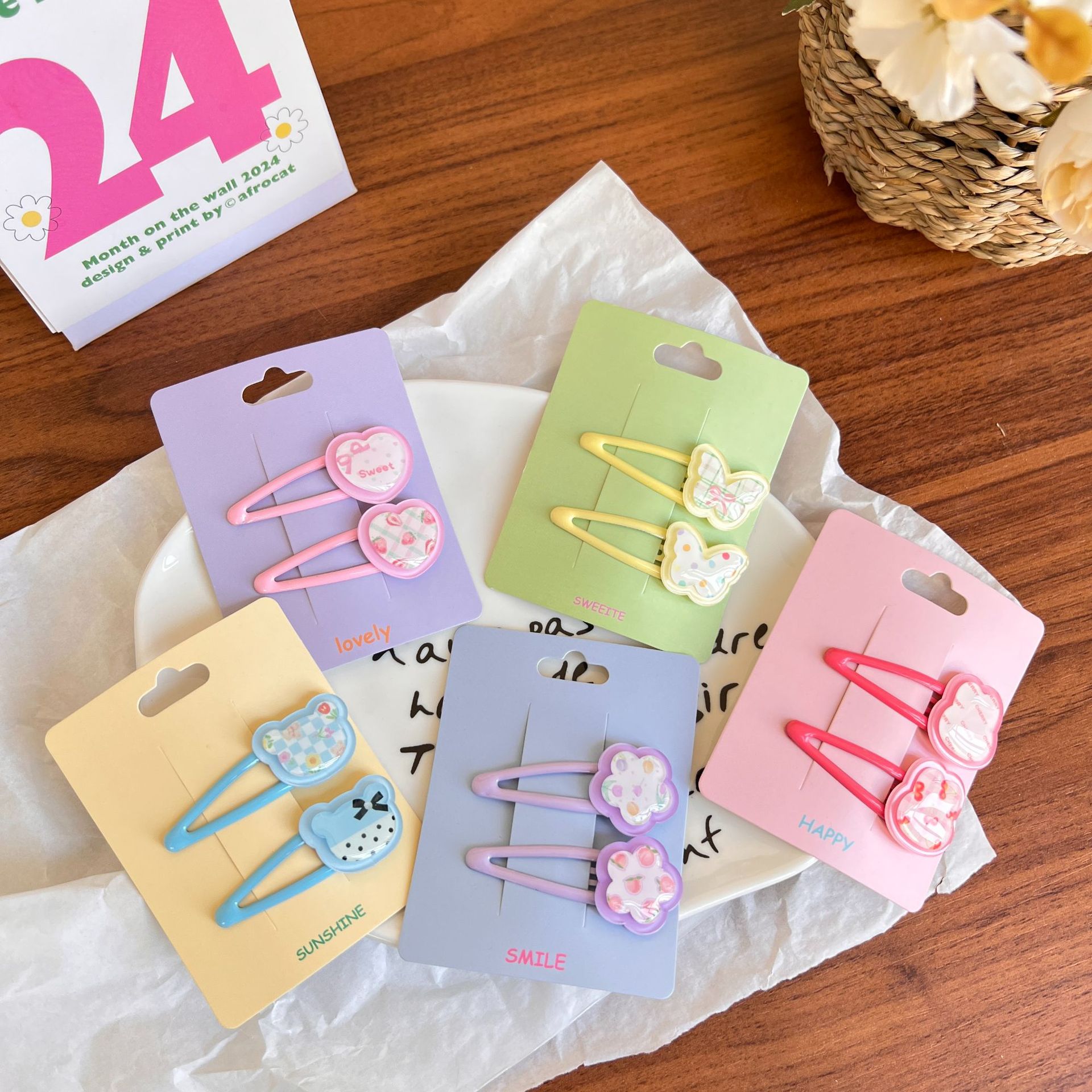 Kids' Cartoon Fruit Acrylic Bear & Rabbit Hair Clips, Side Clips for Bangs—Gentle on Hair, Perfect for Little Girls' Hair Accessories