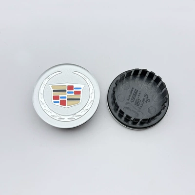Car logo – for Cadillac Hub Cap Atsl - flat-style-silver-base-black-color-label-67-wheat-ear-mm-one